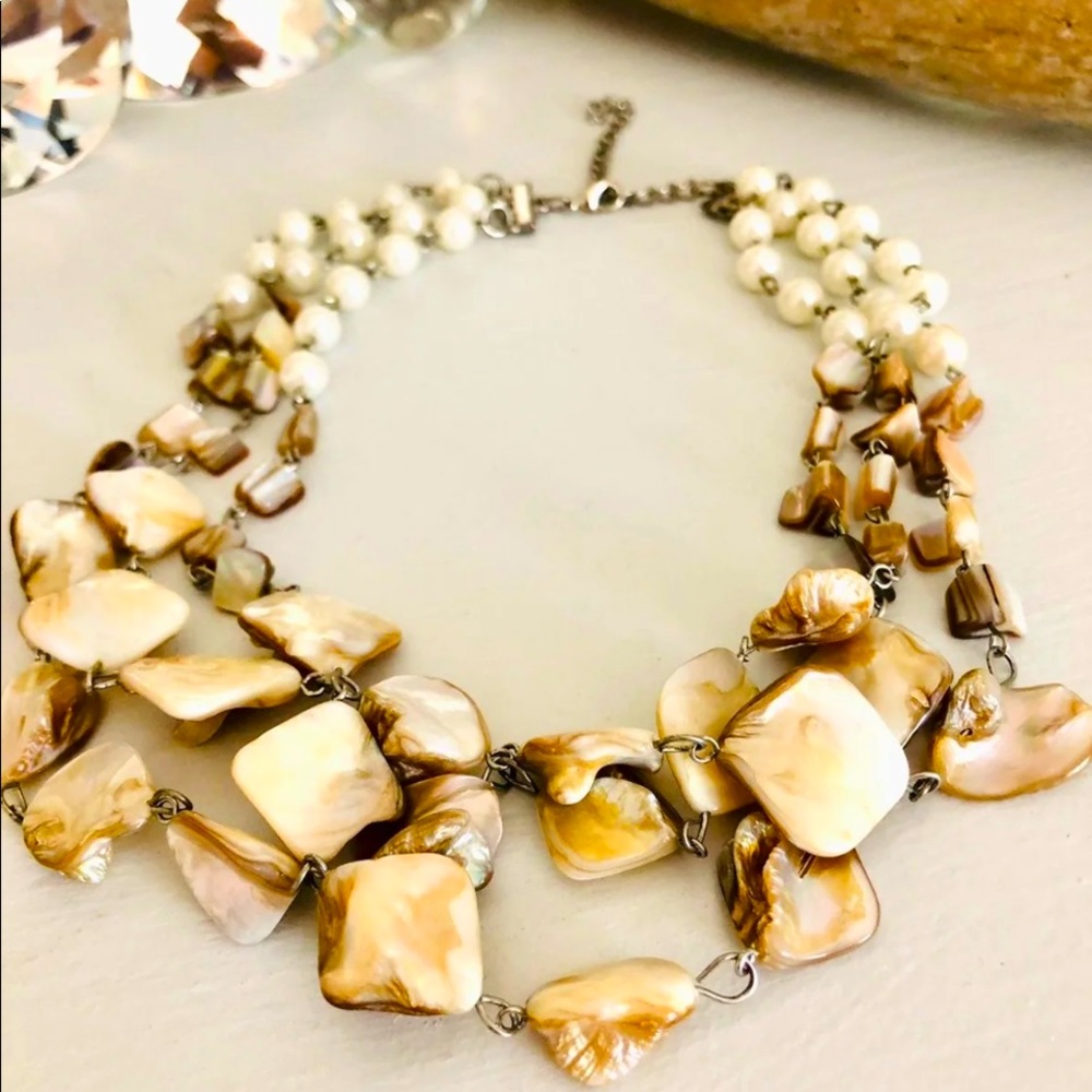 Vintage MOP Shell Statement Necklace